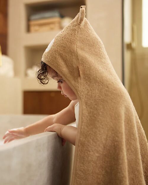 Jollein Bath Cape - Terry - With Hood - 75x75cm - Jungle Jambo - Cheetah Towels And Flannels