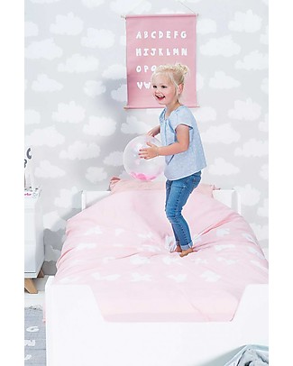 Jollein Bedding Set Duvet Cover and Pillowcase ABC, Blush Pink - 140x200 cm - 100% cotton Duvet Sets
