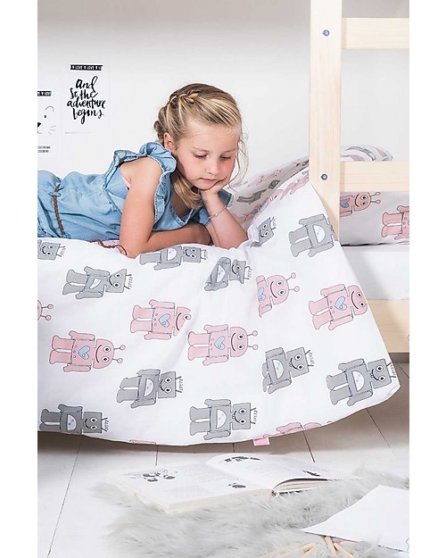 Jollein Bedding Set Duvet Cover And Pillowcase Robot Pink