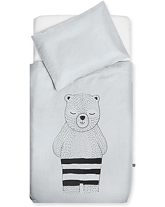 Jollein Bedding Set Duvet Cover and Pillowcase Wild Animals, Grey - 140x200 cm - 100% cotton Duvet Sets