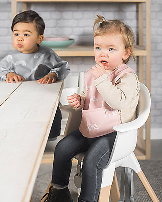 Jollein Bib Waterproof with Sleeves - Rainbow Blush Pink Burpy Bibs
