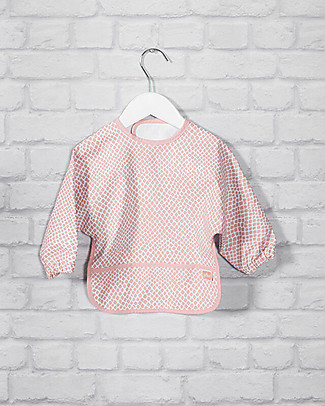 Jollein Bib Waterproof with Sleeves - Snake Pale Pink Burpy Bibs
