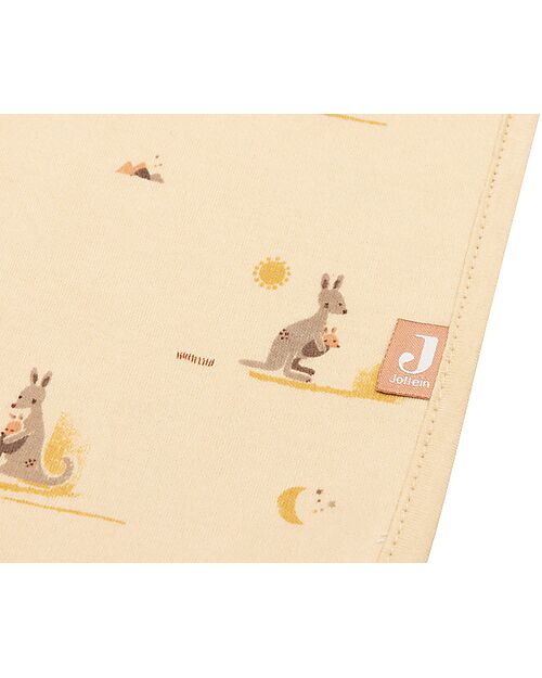 Jollein Blanket Cradle Jersey - 75x100 cm - Kangaroos - 100% Organic Cotton Blanket