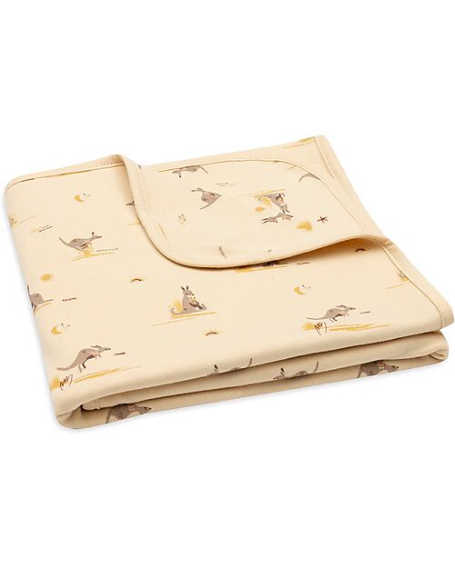 Jollein Blanket Cradle Jersey - 75x100 cm - Kangaroos - 100% Organic Cotton Blanket