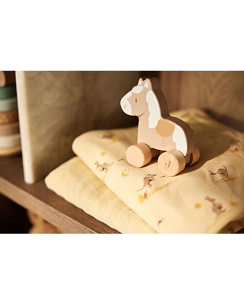 Jollein Blanket Cradle Jersey - 75x100 cm - Kangaroos - 100% Organic Cotton Blanket