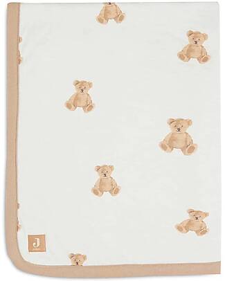 Jollein Blanket Cradle Jersey - 75x100cm - Teddy Bear - 100% Organic Cotton Blanket
