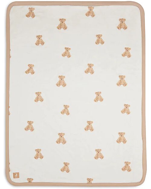 Jollein Blanket Cradle Jersey - 75x100cm - Teddy Bear - 100% Organic Cotton Blanket