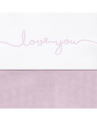 Jollein Cot Sheet Love You, Pink - 75x100 cm - 100% cotton Bed Sheets and Pillow Cases