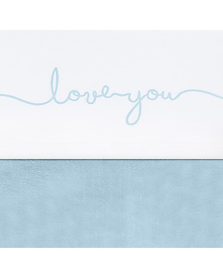 Jollein Cot Sheet Love You, Vintage Soft Blue - 75x100 cm - 100% cotton Bed Sheets