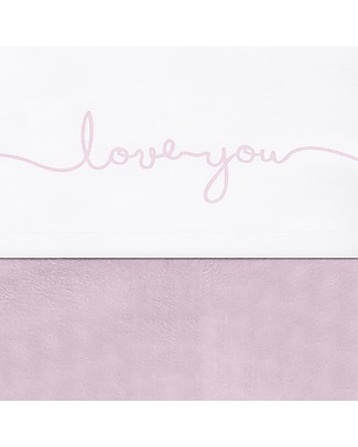 Jollein Cot Sheet Love You - Vintage Soft Pink - 120x150 cm - 100% cotton Bed Sheets