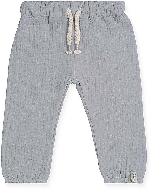 Jollein Cotton Wrinkled Pants, Grey Trousers