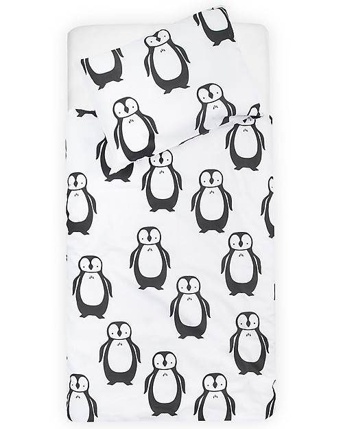 Jollein Duvet Cover and Pillowcase Set - Penguin - 140x200 cm - 100% cotton Duvet Sets
