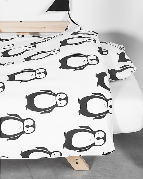Jollein Duvet Cover and Pillowcase Set - Penguin - 140x200 cm - 100% cotton Duvet Sets