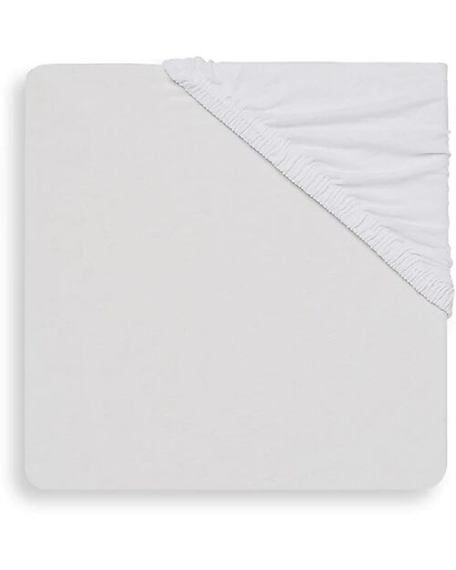 Jollein Fitted Sheed for Cot - Jersey - 70x140/75x150cm - White Bed Sheets and Pillow Cases