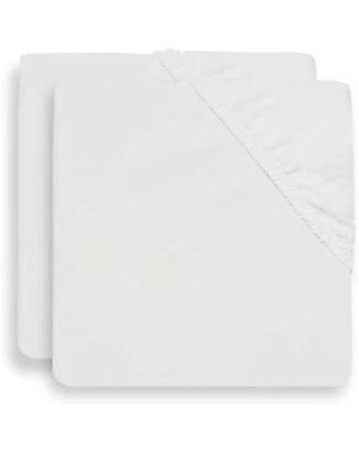 Jollein Fitted Sheet - 70x140cm - 100% Cotton - White - 2 Pack! Bed Sheets and Pillow Cases