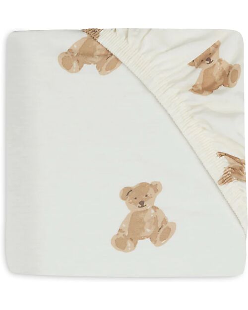 Jollein Fitted Sheet - Crib- 40x80/90 cm - Jersey - Orsetto Cradle Bed Linen
