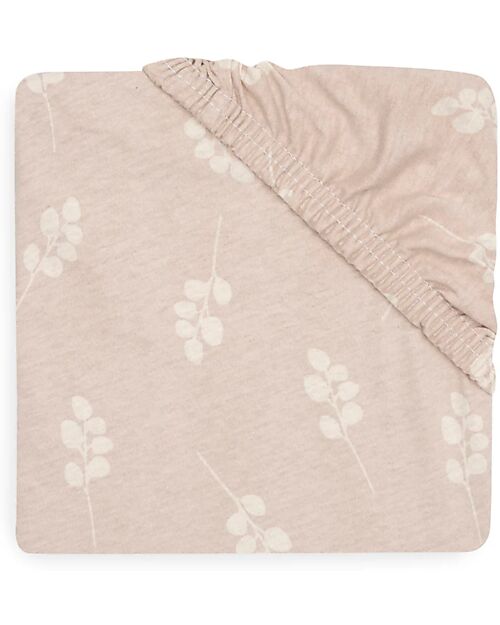 Jollein Fitted Sheet for Crib - 40/50x80/90cm - Jersey - Wild Rose Cradle Bed Linen