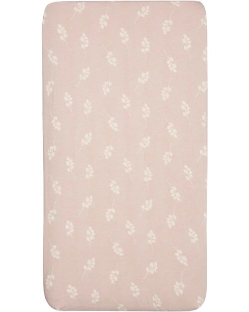 Jollein Fitted Sheet for Crib - 40/50x80/90cm - Jersey - Wild Rose Cradle Bed Linen