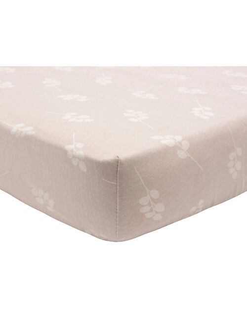 Jollein Fitted Sheet for Crib - 40/50x80/90cm - Jersey - Wild Rose Cradle Bed Linen