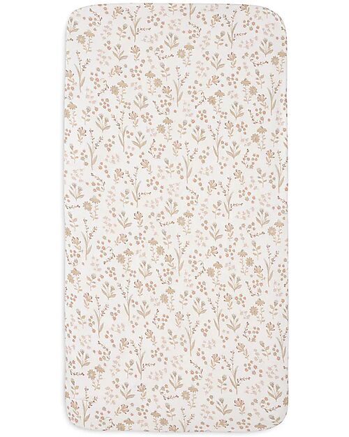 Jollein Fitted Sheet Jersey for Bed - 60x120cm - Bloomy - Cotton Bed Sheets and Pillow Cases