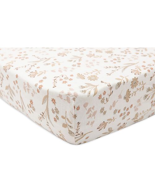 Jollein Fitted Sheet Jersey for Bed - 60x120cm - Bloomy - Cotton Bed Sheets and Pillow Cases