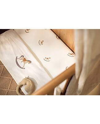 Jollein Fitted Sheet Jersey for Bed - 60x120cm - Nostalgic Ride - Cotton Bed Sheets and Pillow Cases
