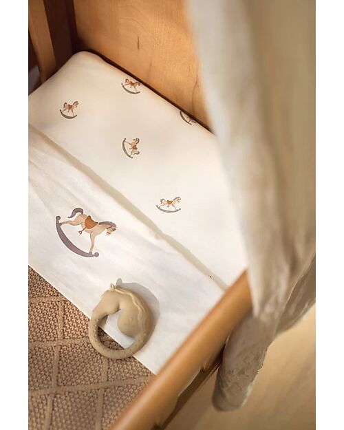 Jollein Fitted Sheet Jersey for Bed - 60x120cm - Nostalgic Ride - Cotton Bed Sheets and Pillow Cases