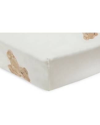 Jollein Fitted Sheet Jersey for Bed - 60x120cm - Teddy Bear - Cotton Bed Sheets and Pillow Cases
