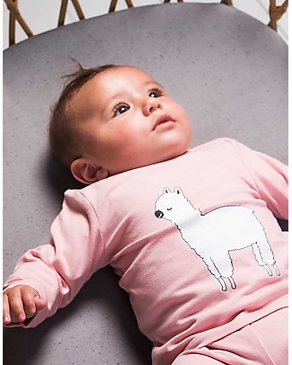 Jollein Long Sleeves Shirt Lama, Blush Pink - Organic Cotton Sweatshirts