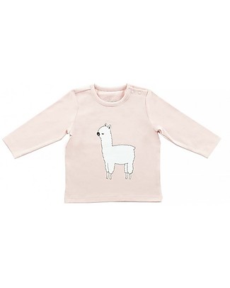 Jollein Long Sleeves Shirt Lama, Blush Pink - Organic Cotton Sweatshirts