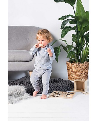 Jollein Pants Velour, Grey - Organic Cotton Trousers