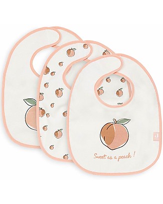 Jollein Set 3 Waterproof Bibs - Peach Snap Bibs