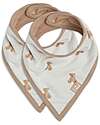 Jollein Set of 2 Bandana Bibs - Teddy Bear - GOTS Certification Bandana Bibs