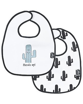 Jollein Set of 2 Waterproof Velcro Bib, Cactus Waterproof Bibs
