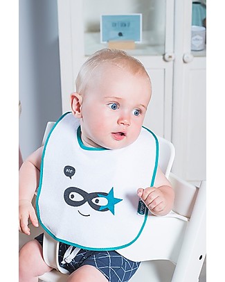 Jollein Set of 2 Waterproof Velcro Bib, Superheroes Waterproof Bibs