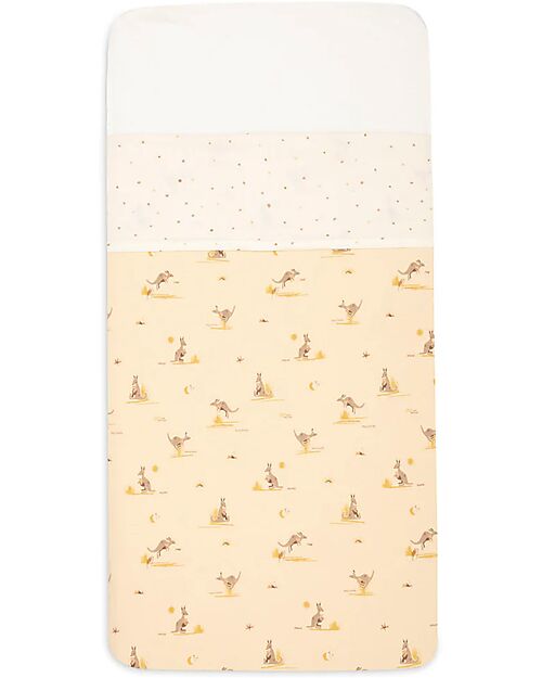 Jollein Sheet Cradle - 100% Cotton - 75x100 cm - Kangaroos and Dusty Dot Cradle Bed Linen