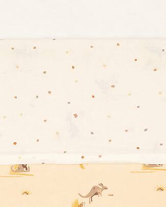 Jollein Sheet Cradle - 100% Cotton - 75x100 cm - Kangaroos and Dusty Dot Cradle Bed Linen