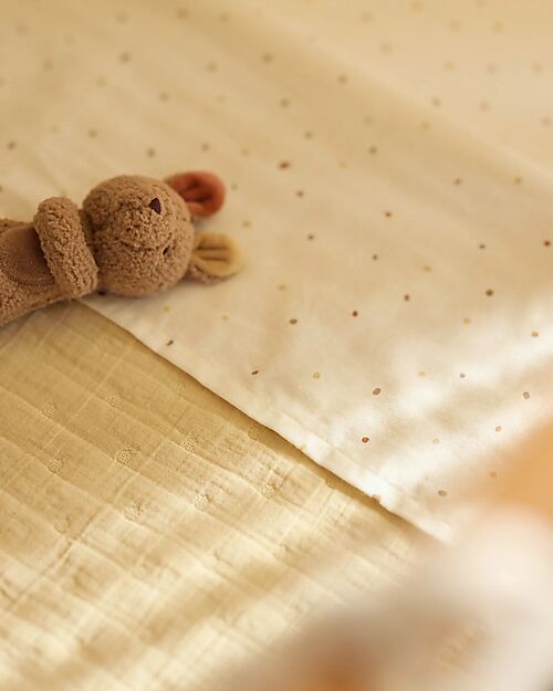 Jollein Sheet Cradle - 100% Cotton - 75x100 cm - Kangaroos and Dusty Dot Cradle Bed Linen
