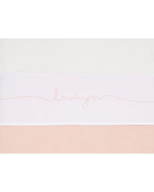 Jollein Sheet for Bed - 100% Cotton - 120x150cm - Love You - Pale Pink Bed Sheets and Pillow Cases