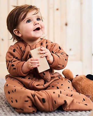 Jollein Sleeping Bag 4 Seasons with Removable Sleeves, Caramel - 70 cm Light Sleeping Bags