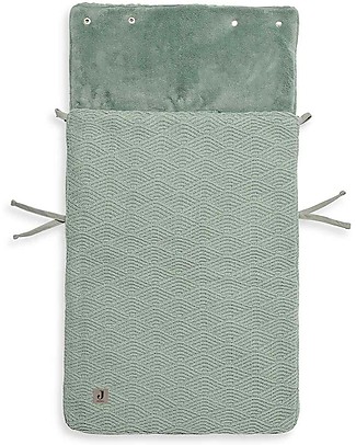 Jollein Sleeping Bag for Pram and Car Seat - Group 0+ Harness 3/5 - River Knit - Ash Green Footmuffs