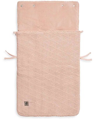 Jollein Sleeping Bag for Pram and Car Seat - Group 0+ Harness 3/5 - River Knit - Light Pink Footmuffs