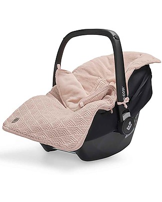 Jollein Sleeping Bag for Pram and Car Seat - Group 0+ Harness 3/5 - River Knit - Light Pink Footmuffs