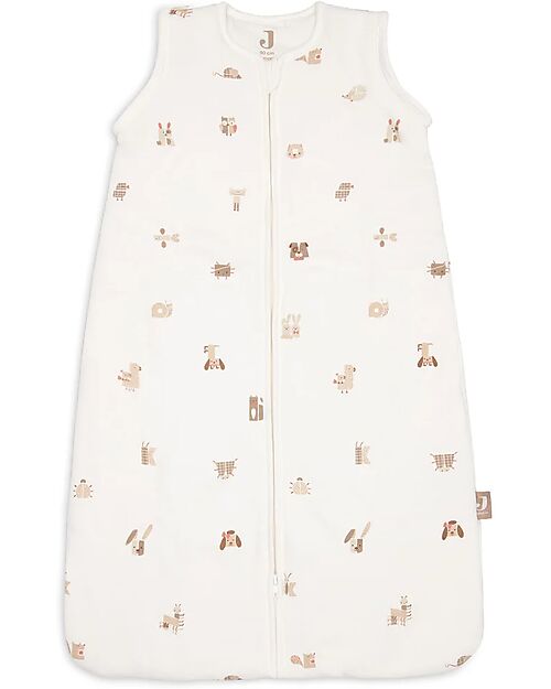 Jollein Sleeping Bag with Removable Sleeves - Animal Friends - 90 cm - TOG 2.5/3.5 Muslin Swaddle