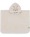 Jollein Terry Bath Poncho - Charlie the Cat - Sand - 65x62 cm Towels And Flannels