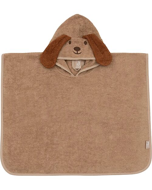 Jollein Terry Bath Poncho - Diego the Dog - Biscuit - 65x62 cm Towels And Flannels