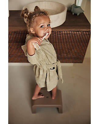 Jollein Terry Bathrobe - Miffy Jacquard - Olive Green Towels And Flannels