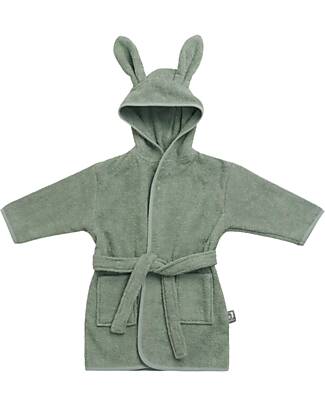 Jollein Terry Bathrobe - With Hood - Ash Green Towels And Flannels