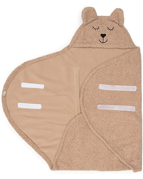 Jollein Wrap Blanket - Bear - 105x100cm- Velcro Strips Towels And Flannels