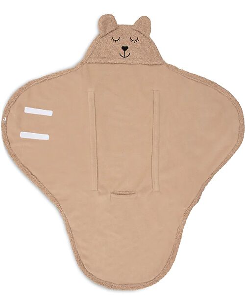 Jollein Wrap Blanket - Bear - 105x100cm- Velcro Strips Towels And Flannels